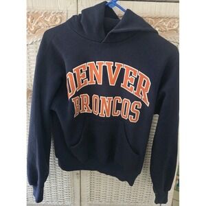 Denver Broncos Hooded Sweatshirt Youth Medium  NFL 90s Blue